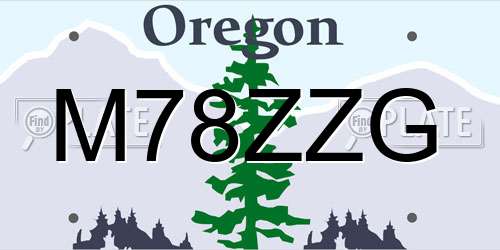 M78ZZG Oregon License Plate