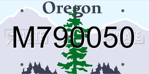 M790050 Oregon License Plate