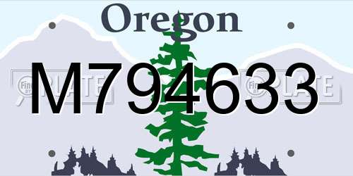 M794633 Oregon License Plate