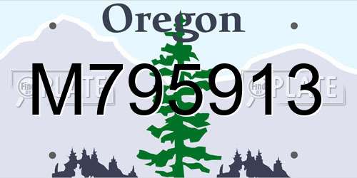M795913 Oregon License Plate