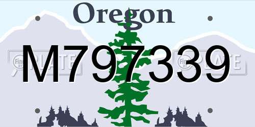 M797339 Oregon License Plate