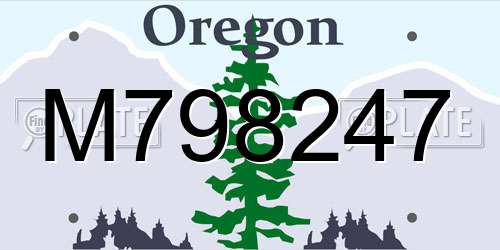 M798247 Oregon License Plate