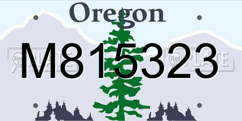 M815323 Oregon License Plate