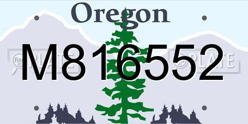M816552 Oregon License Plate