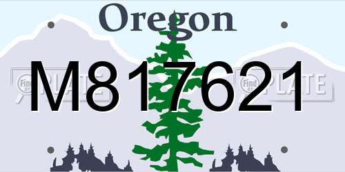 M817621 Oregon License Plate
