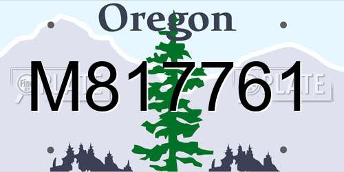 M817761 Oregon License Plate