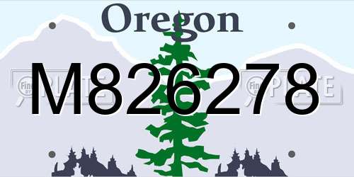 M826278 Oregon License Plate