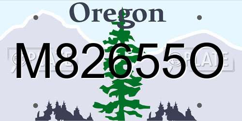 M82655O Oregon License Plate