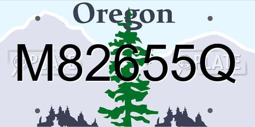 M82655Q Oregon License Plate