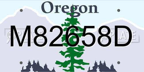 M82658D Oregon License Plate