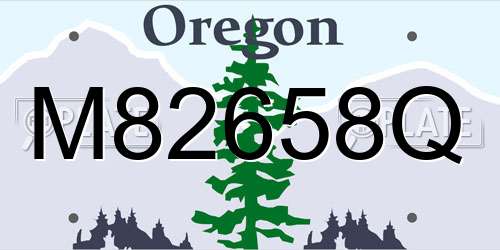 M82658Q Oregon License Plate