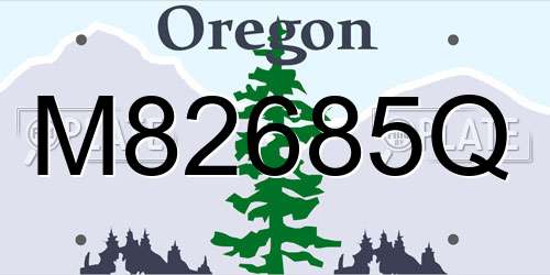 M82685Q Oregon License Plate