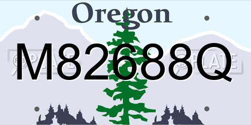 M82688Q Oregon License Plate