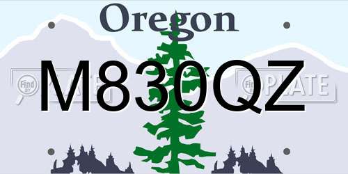 M830QZ Oregon License Plate