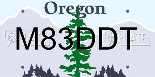 M83DDT Oregon License Plate