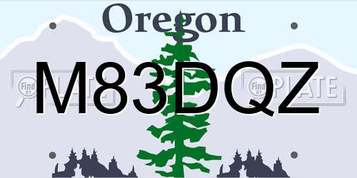 M83DQZ Oregon License Plate