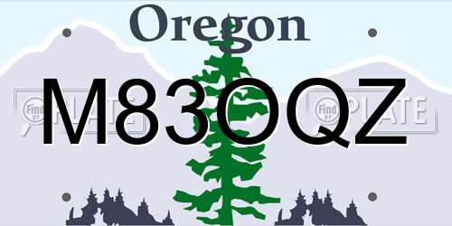 M83OQZ Oregon License Plate
