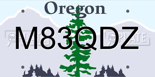 M83QDZ Oregon License Plate