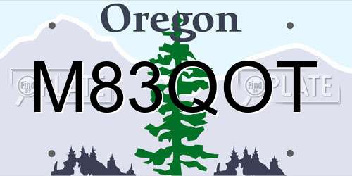 M83QOT Oregon License Plate