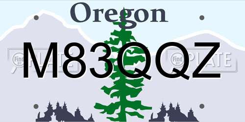 M83QQZ Oregon License Plate