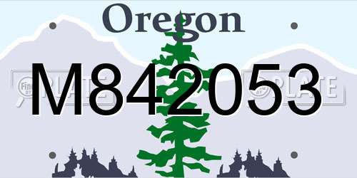 M842053 Oregon License Plate