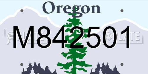 M842501 Oregon License Plate