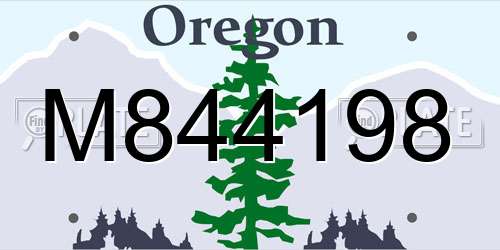 M844198 Oregon License Plate