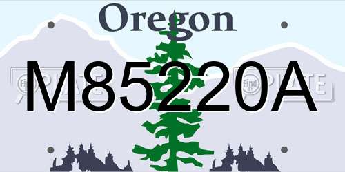 M85220A Oregon License Plate