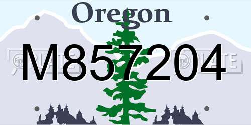 M857204 Oregon License Plate