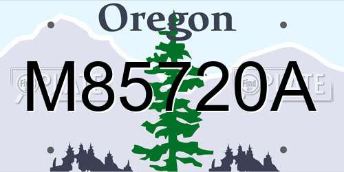 M85720A Oregon License Plate
