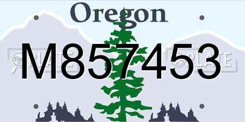 M857453 Oregon License Plate