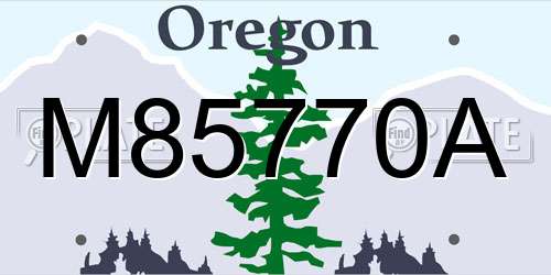 M85770A Oregon License Plate