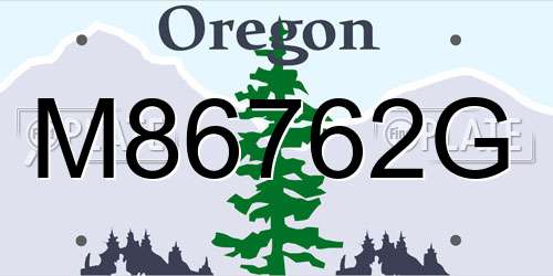 M86762G Oregon License Plate
