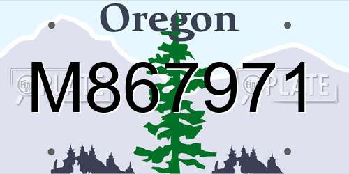 M867971 Oregon License Plate