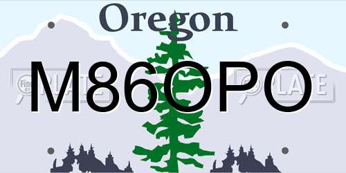 M86OPO Oregon License Plate