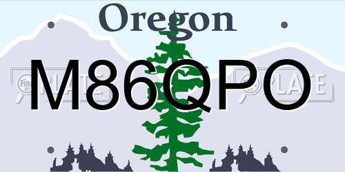 M86QPO Oregon License Plate