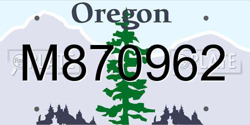 M870962 Oregon License Plate