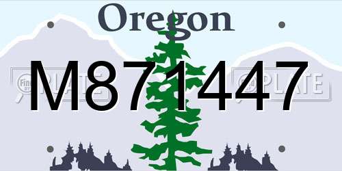 M871447 Oregon License Plate