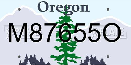 M87655O Oregon License Plate
