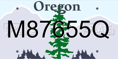 M87655Q Oregon License Plate