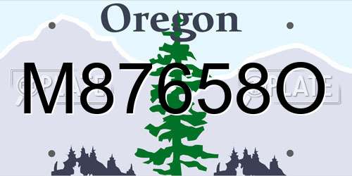 M87658O Oregon License Plate