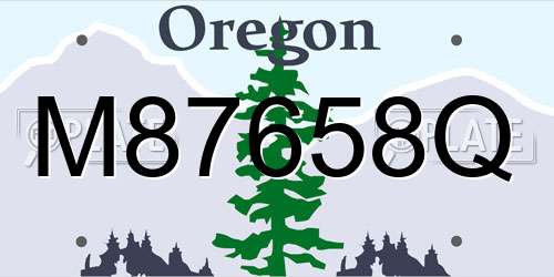 M87658Q Oregon License Plate