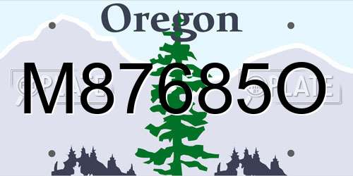 M87685O Oregon License Plate