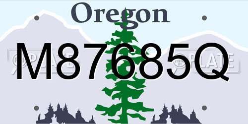 M87685Q Oregon License Plate