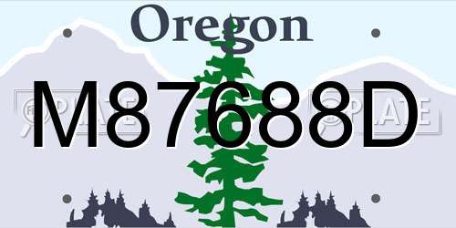 M87688D Oregon License Plate