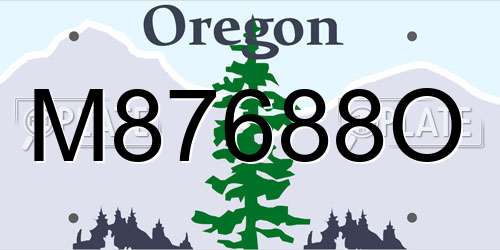 M87688O Oregon License Plate