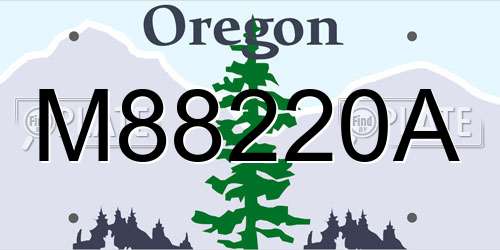 M88220A Oregon License Plate