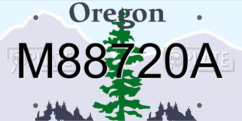 M88720A Oregon License Plate