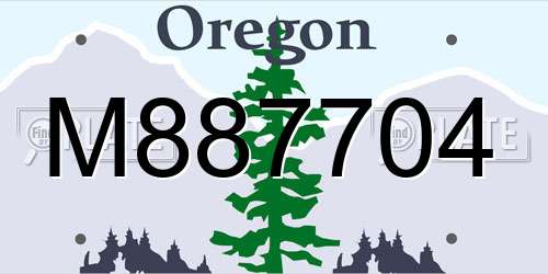 M887704 Oregon License Plate