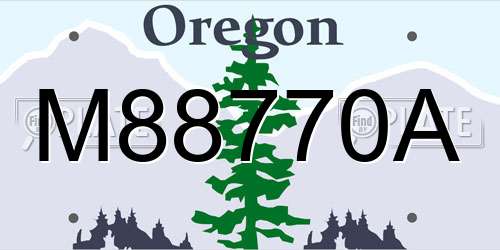 M88770A Oregon License Plate